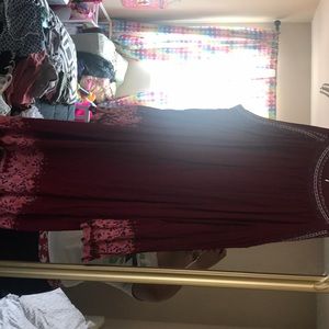 Red shoulder out T-shirt Dress